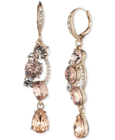 givenchy leverback earrings bronze|Givenchy crystal earrings.